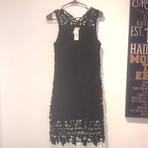 Francesca black crochet dress small NWT
